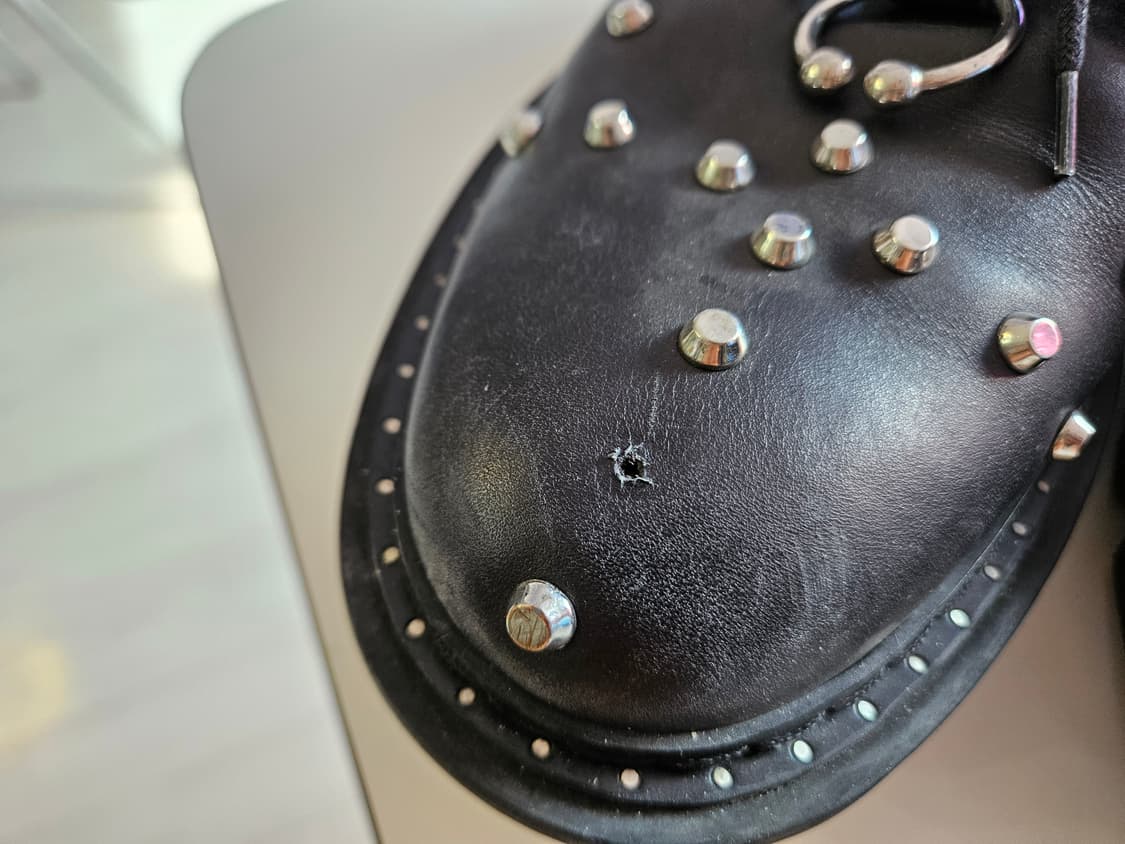 닐바렛 스터드 장식 레더 신발 상품이미지4