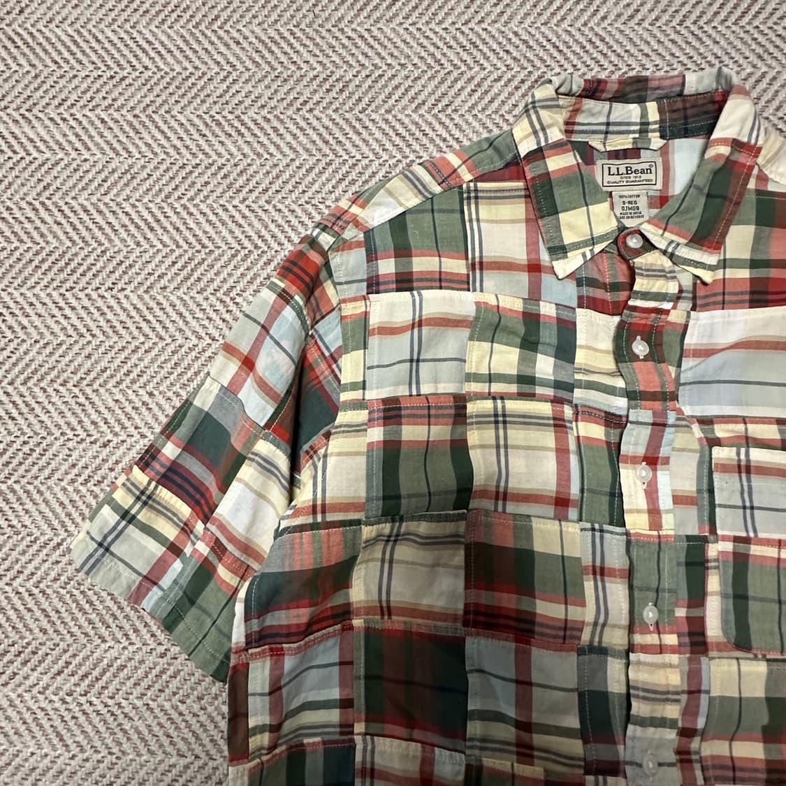 L. L. BEAN madras patchwork shirt 상품이미지3