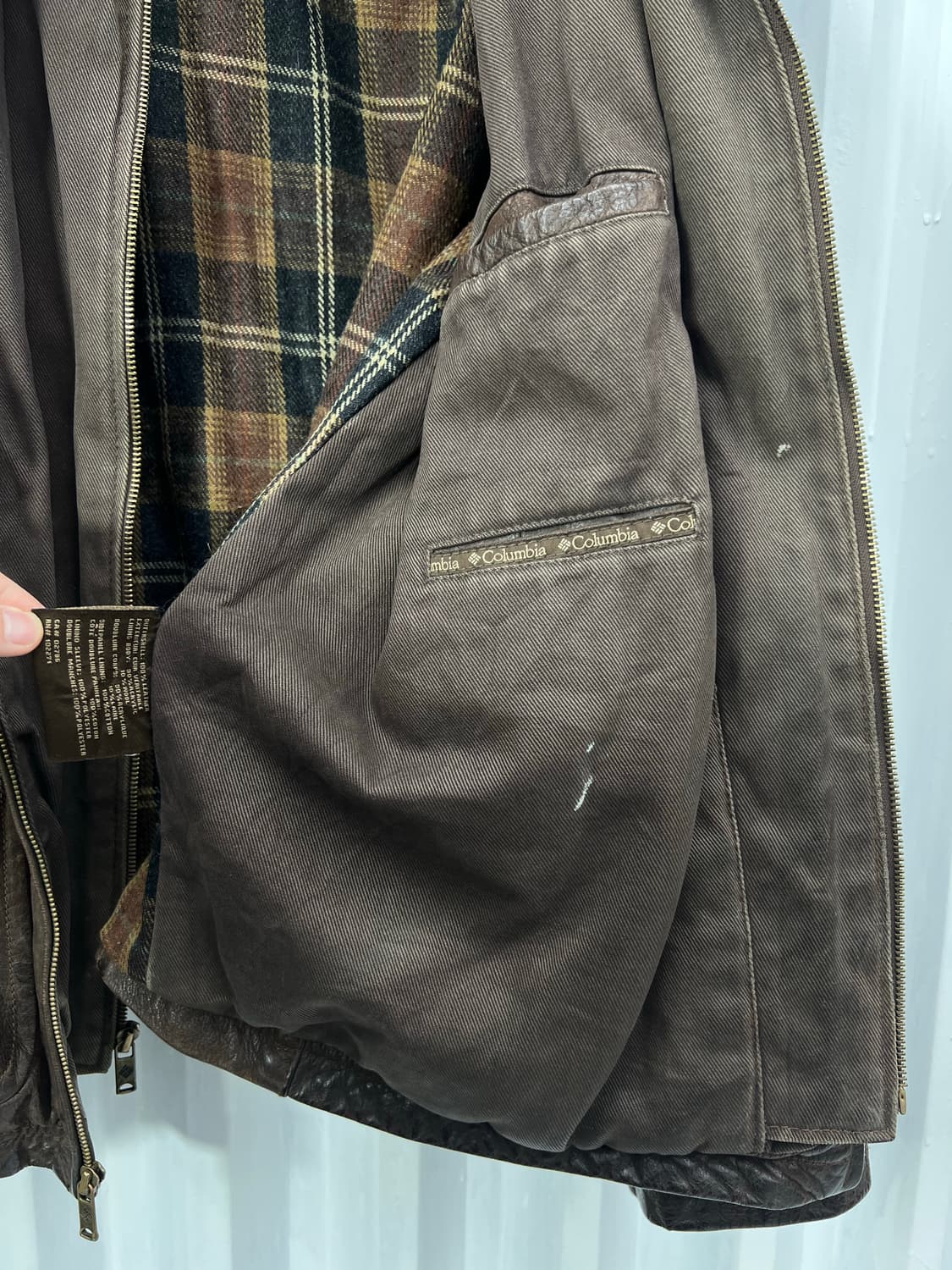 00s Columbia 2way leather JK 상품이미지8