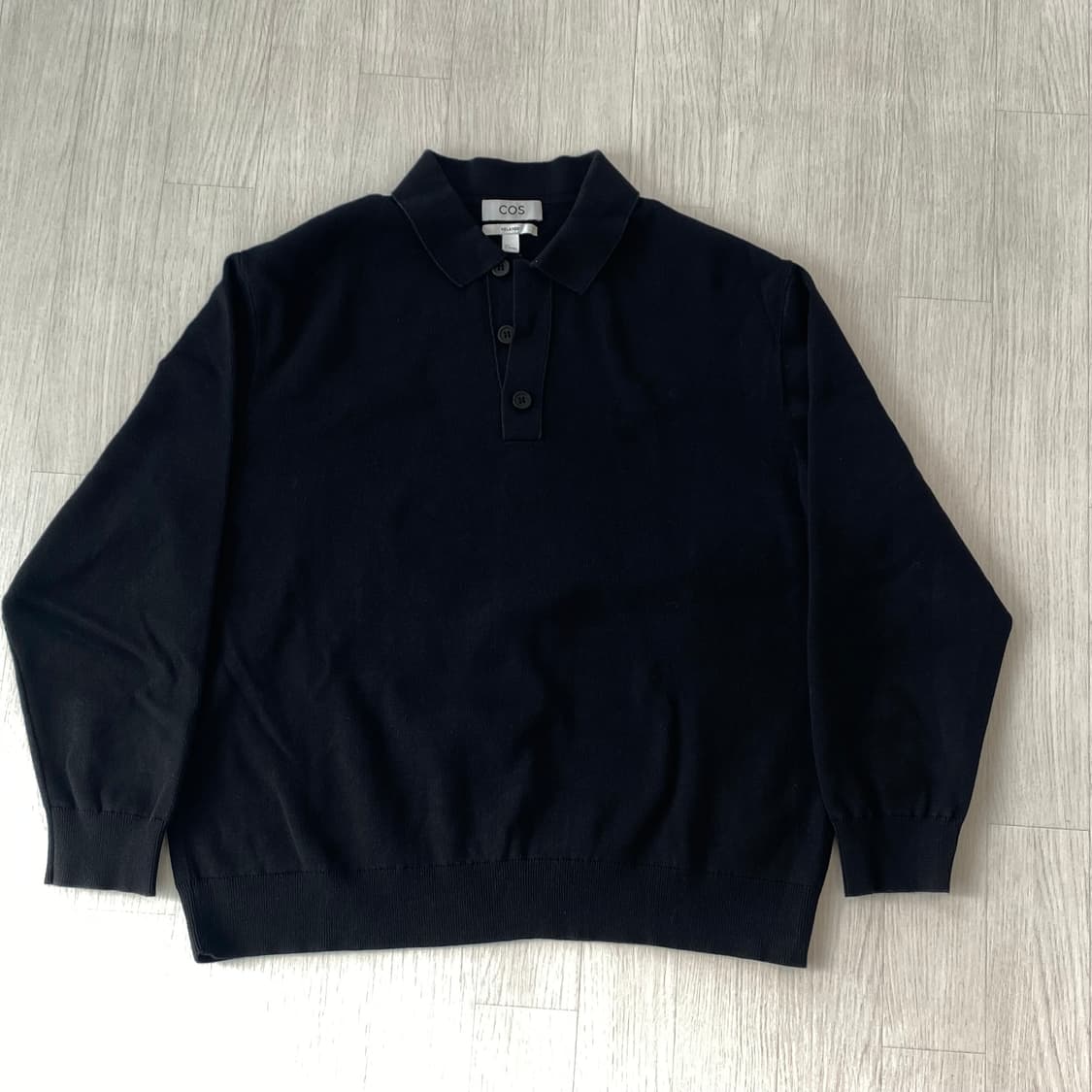 코스[COS] 폴로 카라 니트 블랙 L 상품이미지3