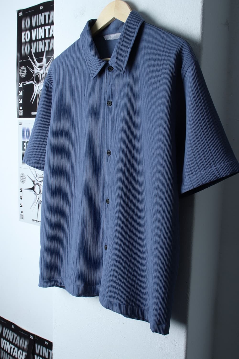 (L-XL) 에잇세컨즈 반팔 카라 티셔츠 셔츠 남방 플리츠-H31217 상품이미지1