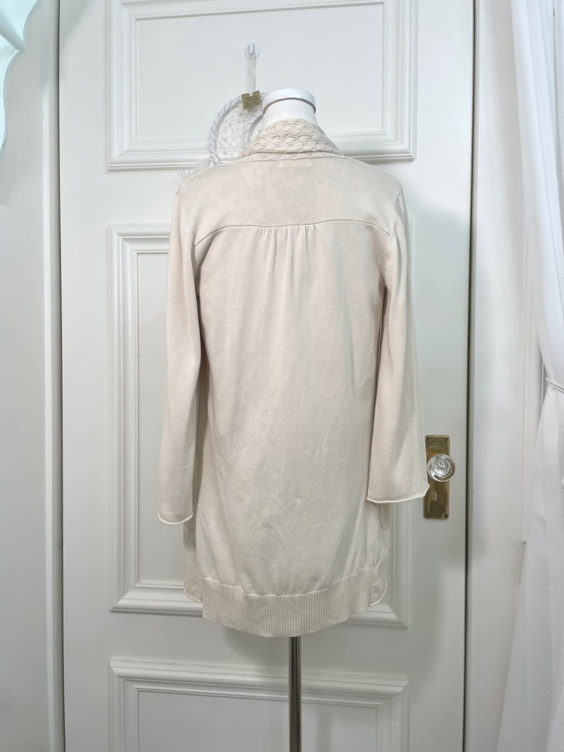 ivory crochet mori loose open cardigan 상품이미지3