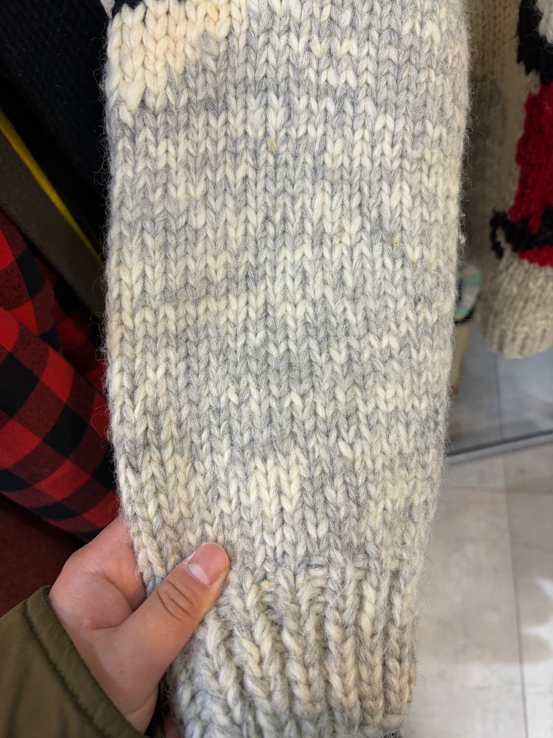 90s 캐나다 코위찬 볼링 니트 집업 상품이미지9