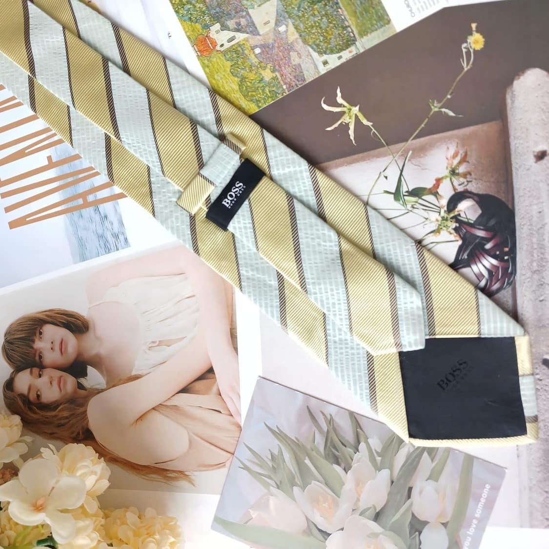 휴고보스 실크 스트라이프 넥타이 8.8cm A~B등급 A19635
 상품이미지5