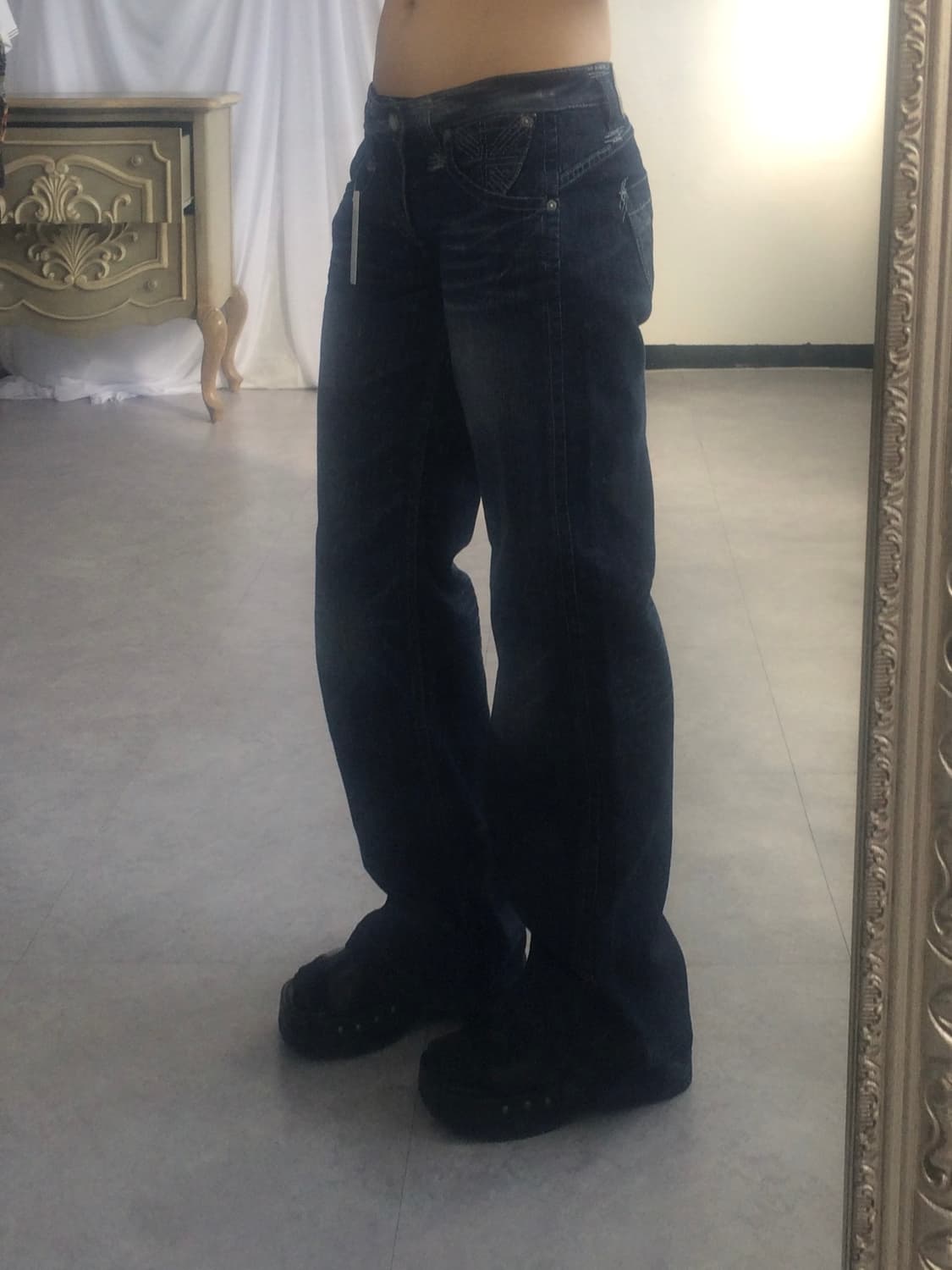 Back pocket point denim pants 상품이미지9