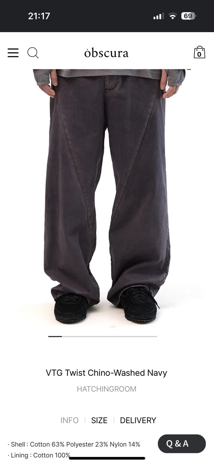 [4] 해칭룸 VTG Twist Chino 치노- Washed Navy 상품이미지1
