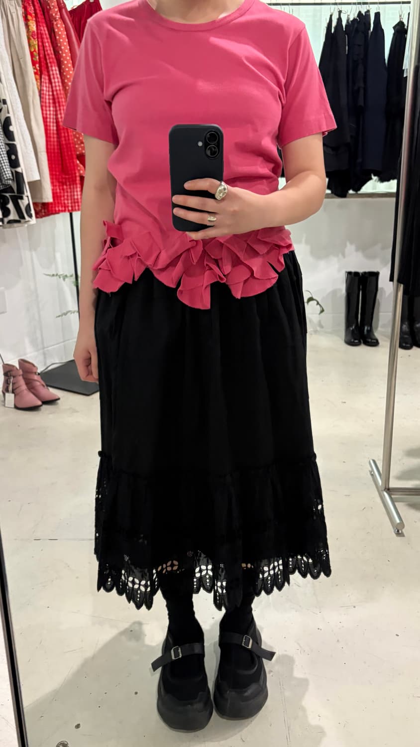 Pink Ruffle Half T 상품이미지10