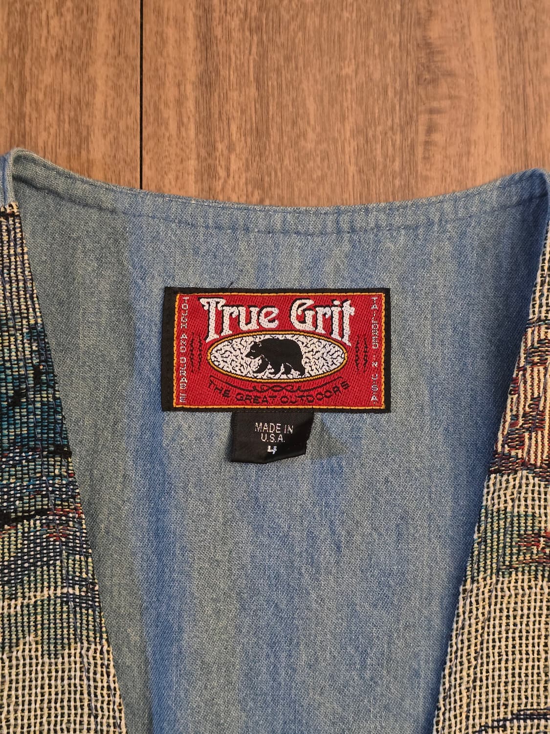 90s USA True Grit 웨스턴 자카드 베스트 M 상품이미지3