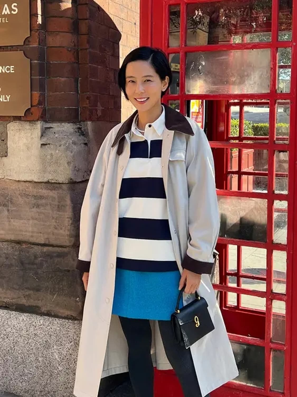 앤유(ANDYOU) 베이지 코듀로이 배색 트렌치코트 상품이미지6