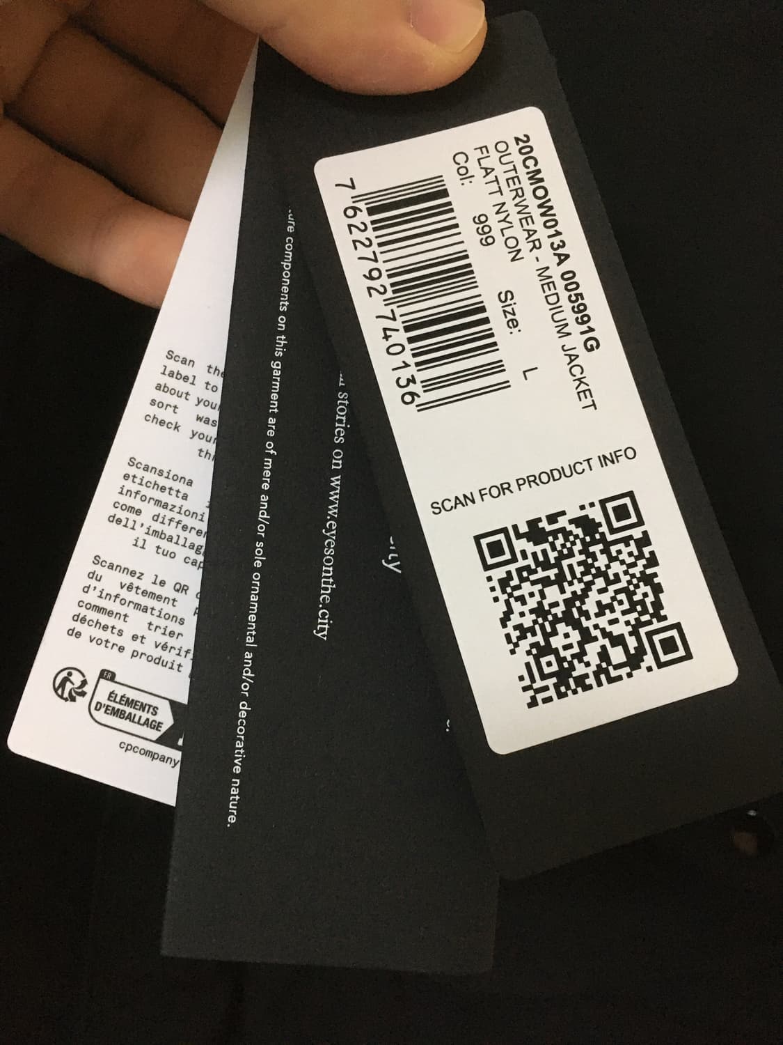 씨피컴퍼니 FLATT NYLON GOGGLE JACKET 블랙 판매합니다 상품이미지9