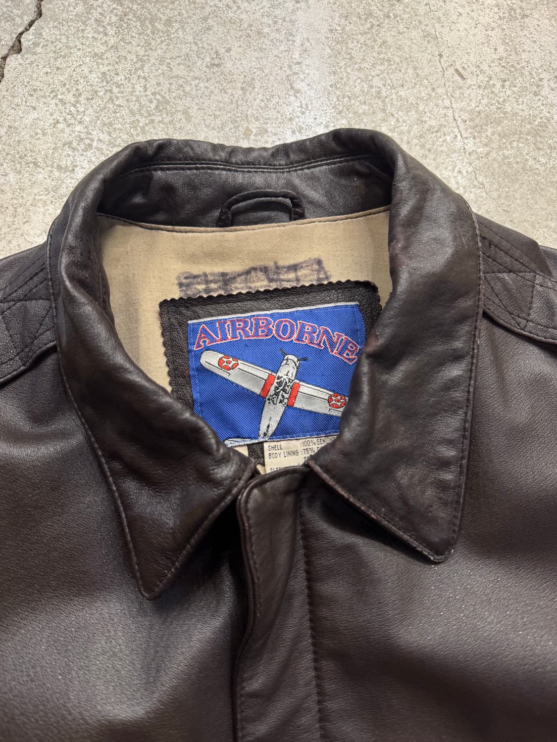 90s 에어본 A2 레더 플라이트 자켓 상품이미지5