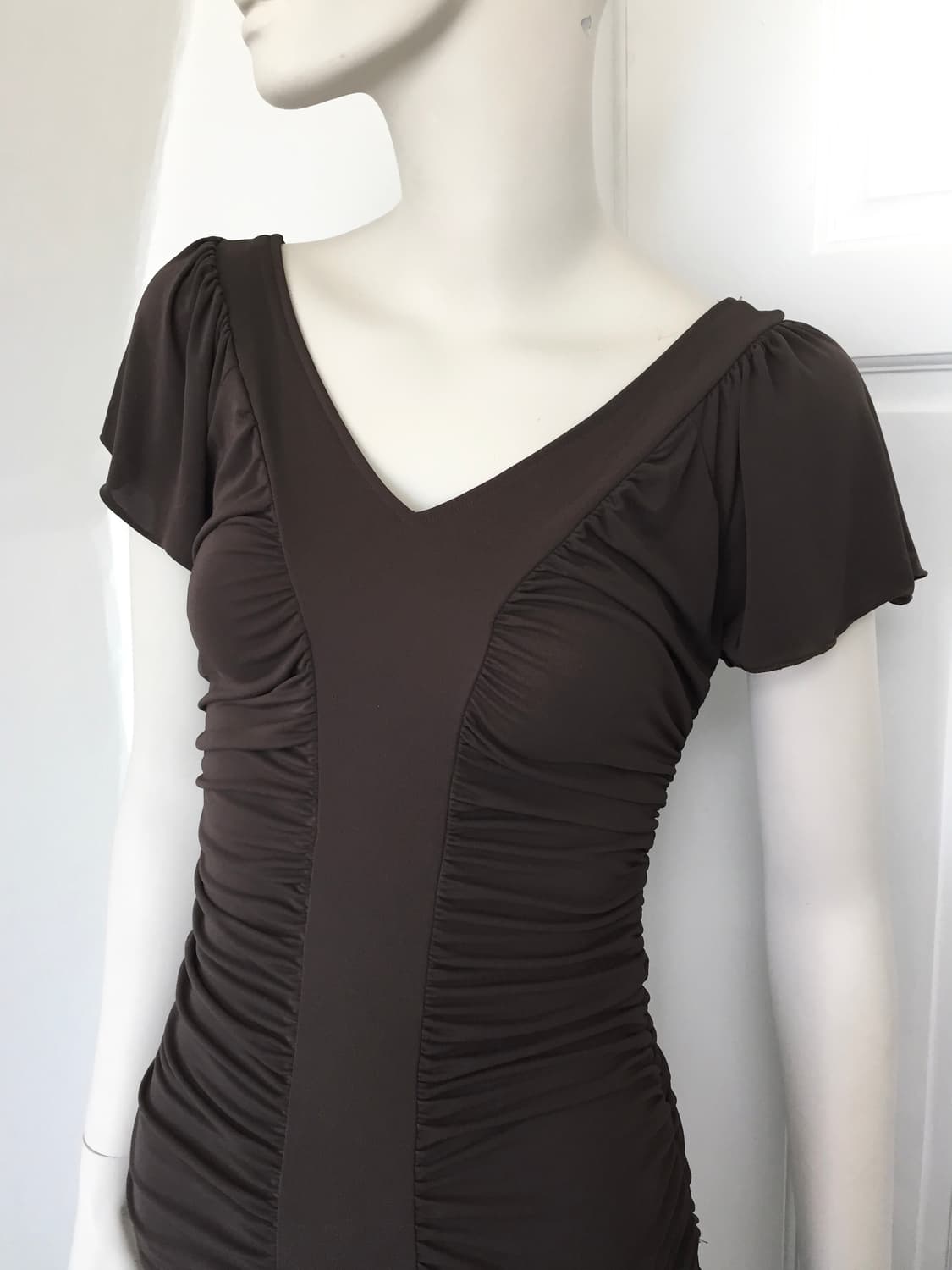 Japan Designer brown Shirring Dress 상품이미지7