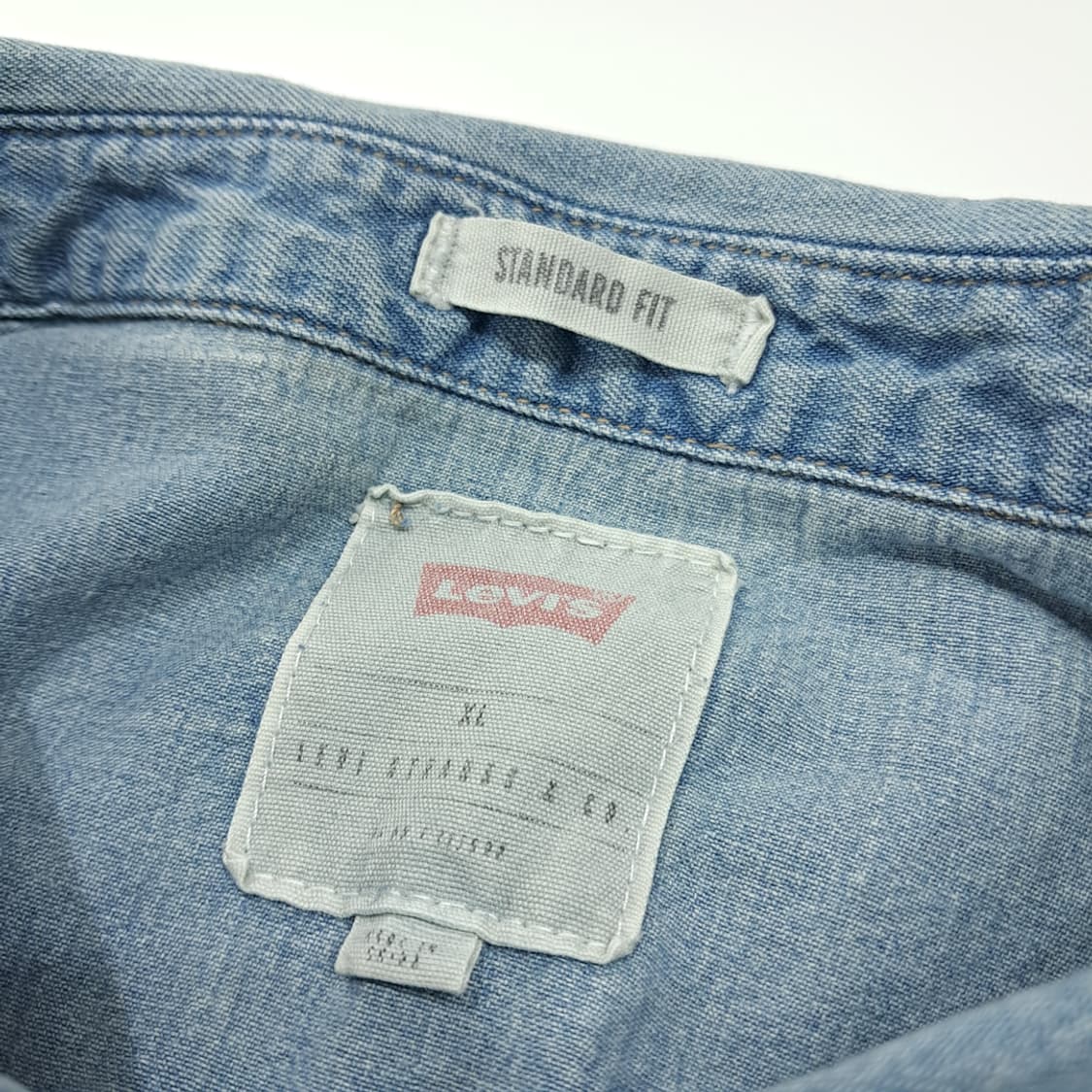 CL585 XL 리바이스 코튼 웨스턴 펄스냅 데님 셔츠 남방 상품이미지3