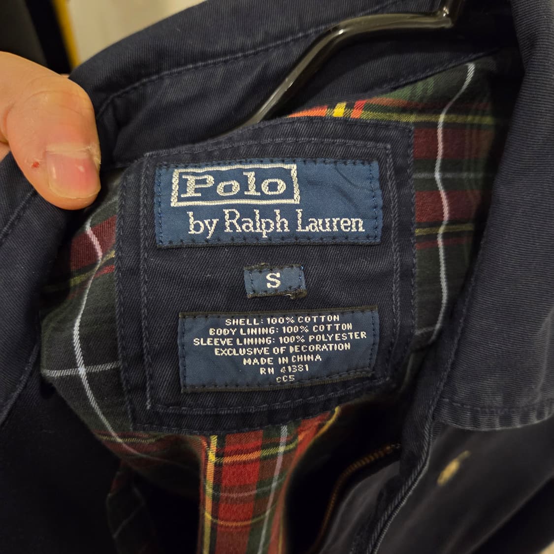 폴로 스윙탑 자켓 네이비 체크 안감 s 상품이미지3