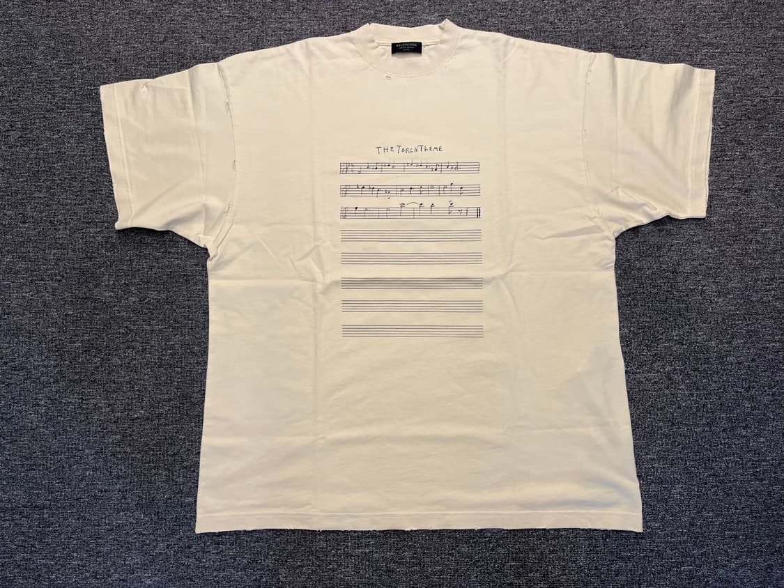 [105] 발렌시아가 악보 프린팅 반팔티 새제품 2  상품이미지1