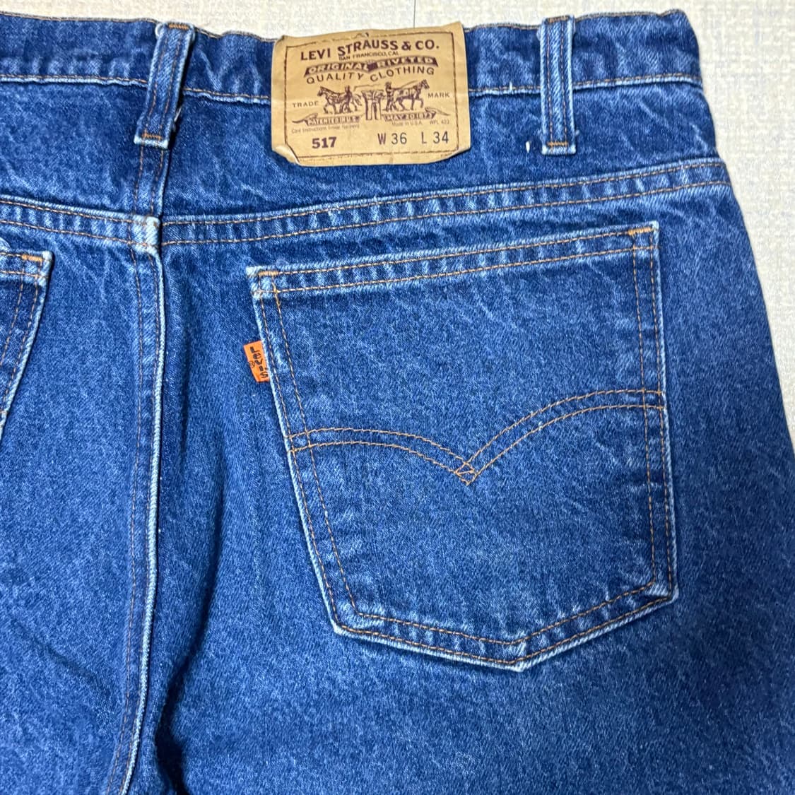 90s USA 🇺🇸 리바이스 517 오렌지탭 데님 청바지 중청 상품이미지2