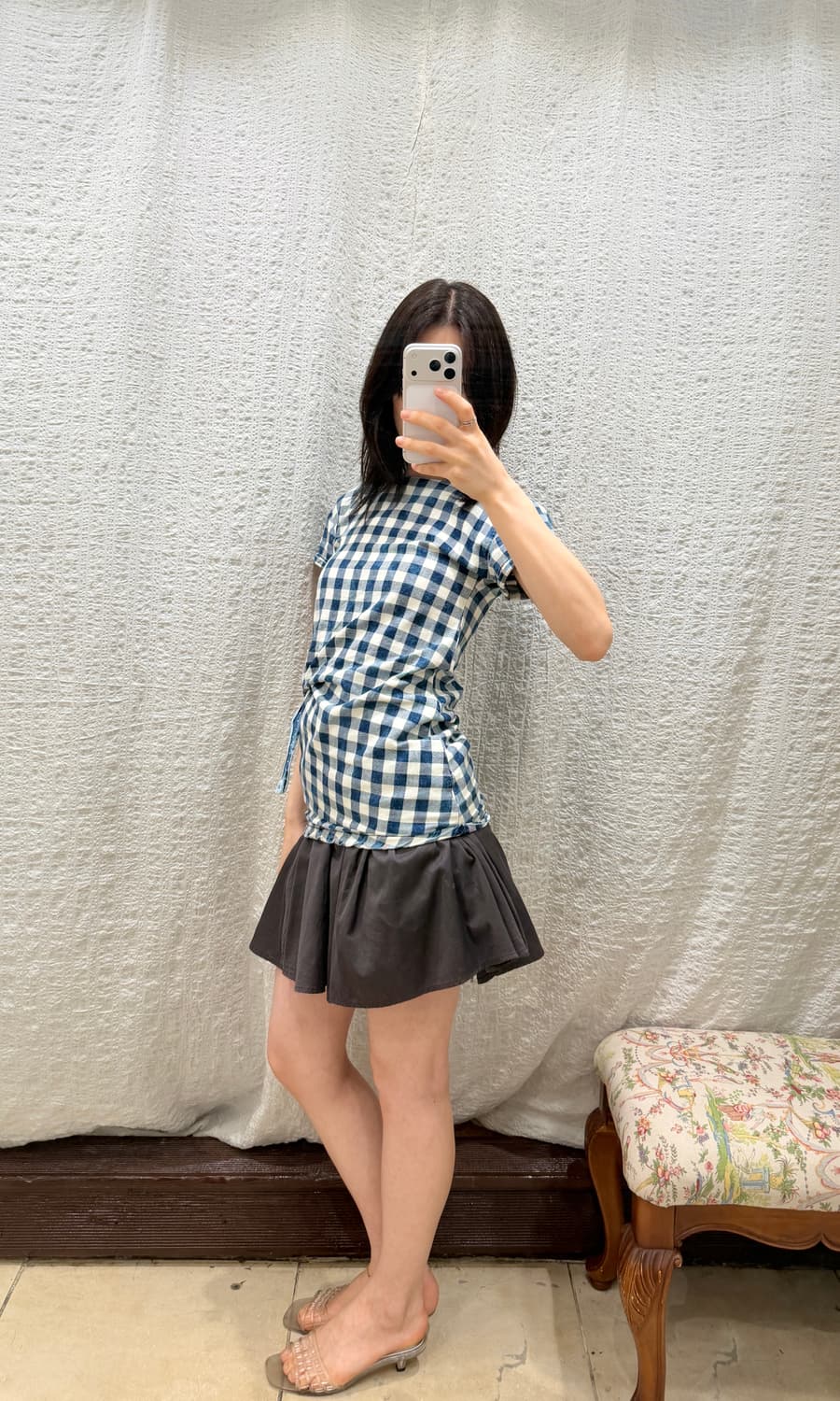 Purple navy mini skirt 상품이미지3