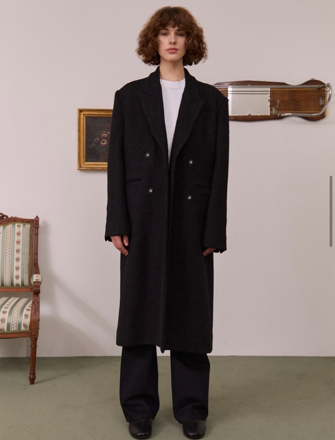 STU 오버핏 더블 브레스티드 코트 상품이미지2