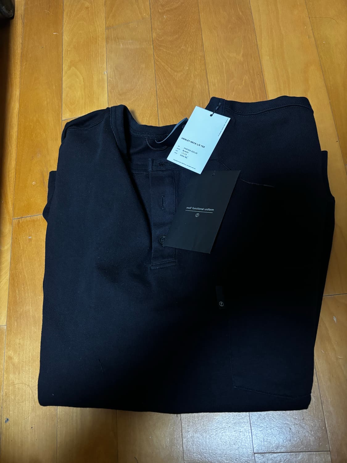 모이프 헨리넥 롱슬리브 1사이즈 블랙 상품이미지2