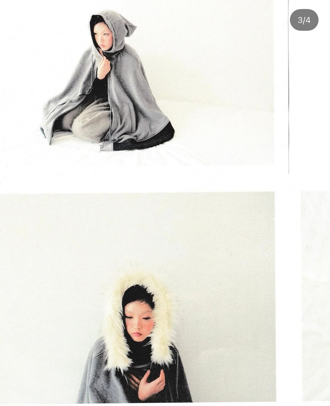 샵페어리 shopfaerie earhood fur cape 케이프 차콜 상품이미지3