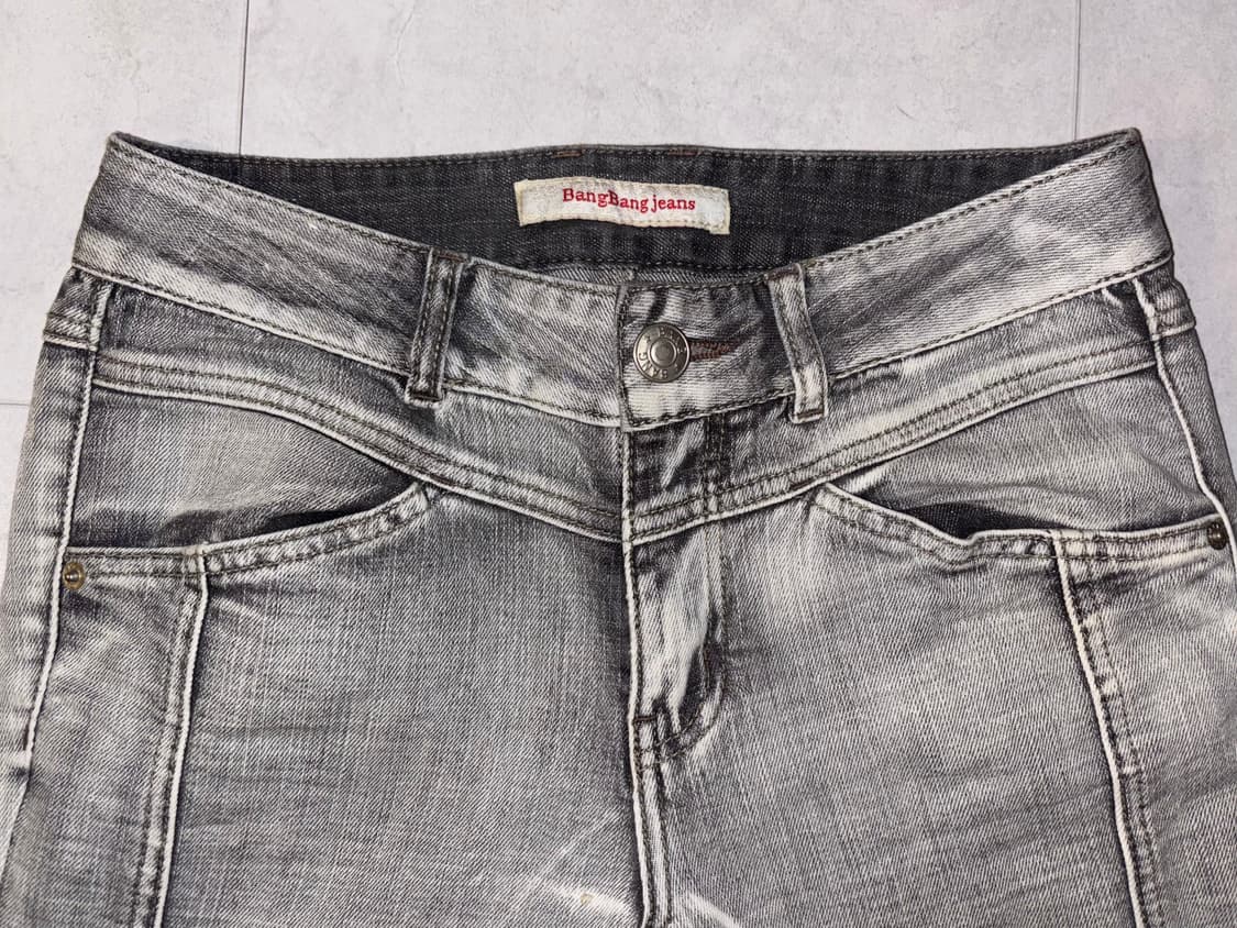 Vintage 워싱 로우라이즈 부츠컷 팬츠 상품이미지1