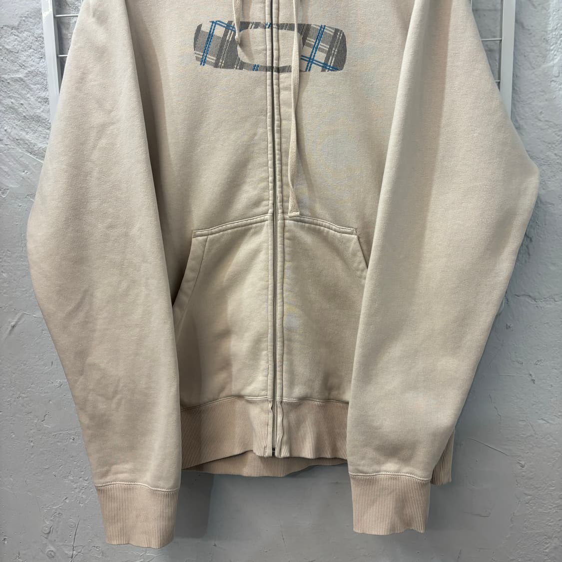 오클리 빅 아이콘 로고 아이보리 후드티 M 상품이미지4