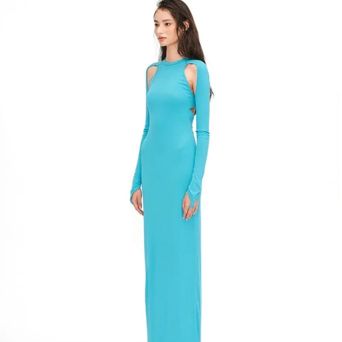 백로 cut out sleeve dress 컷아웃 드레스 상품이미지3