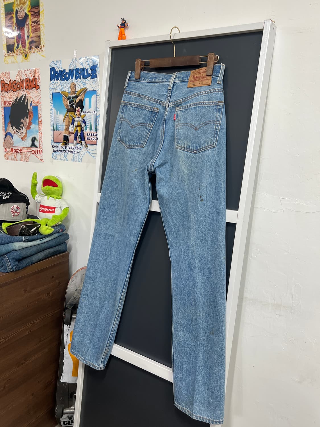 90s USA Levis 리바이스 501 스트레이트 연청 데님 팬츠 상품이미지1