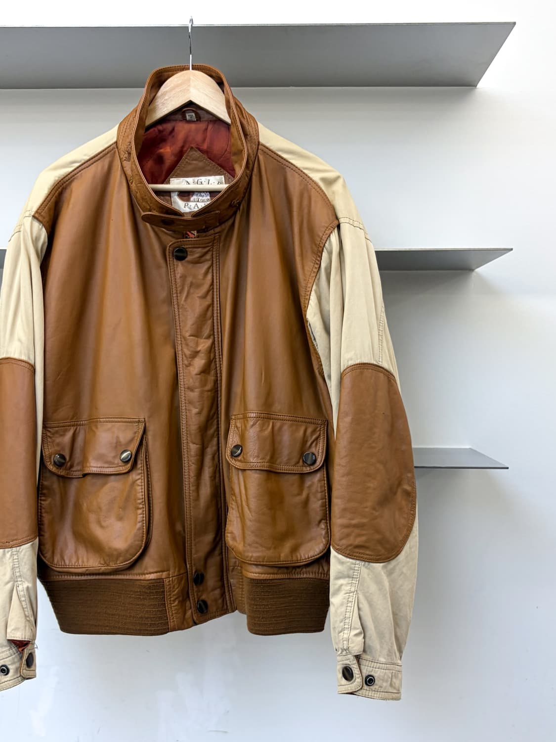 이글 패스 90s 레더 코튼 봄버 자켓 상품이미지2