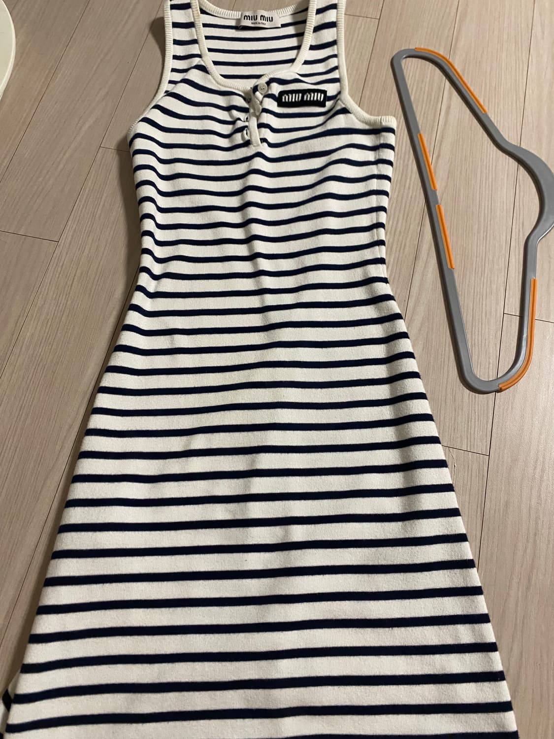 정품) 미우미우 스트라이프 나시 원피스 36 상품이미지7
