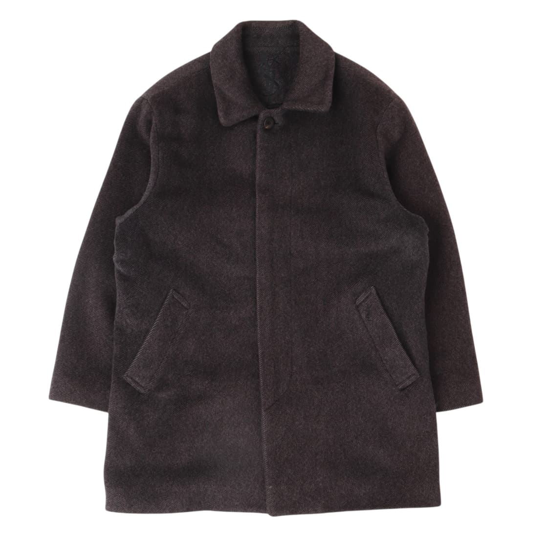 입생로랑 헤링본 ysl로고 울 하프 싱글 코트 상품이미지1