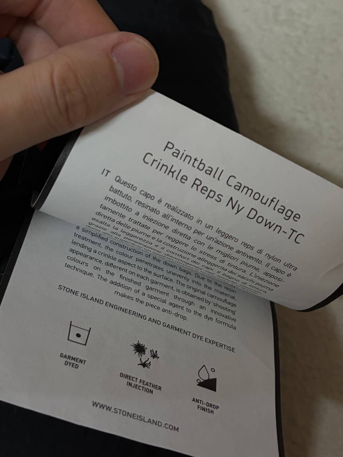 스톤아일랜드 슈프림 크링클랩스 패딩 L 스톤아일랜드 슈프림 페인트볼 카모 상품이미지3