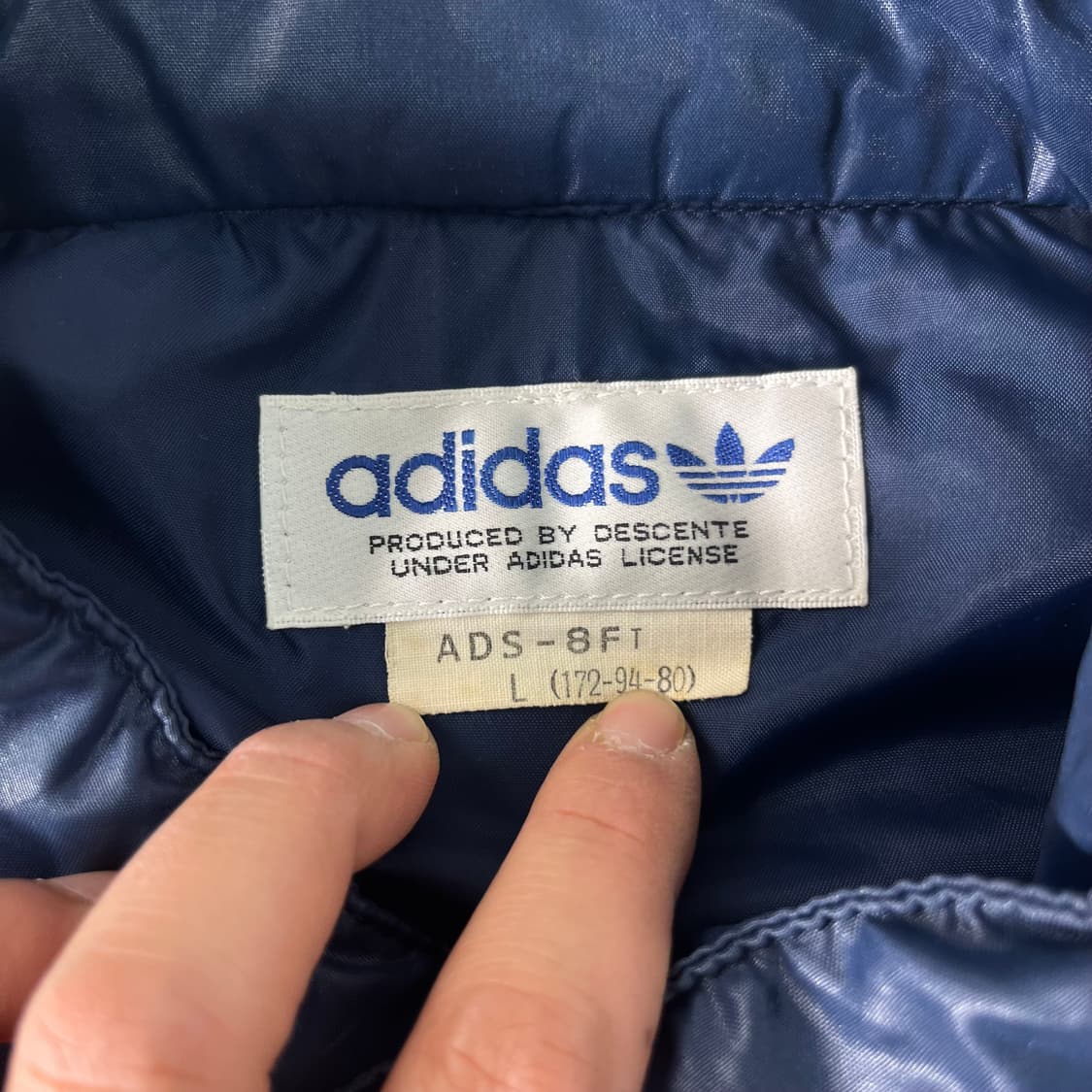 100 아디다스 80s 서독 네이비 나일론 바이커 자켓 상품이미지3