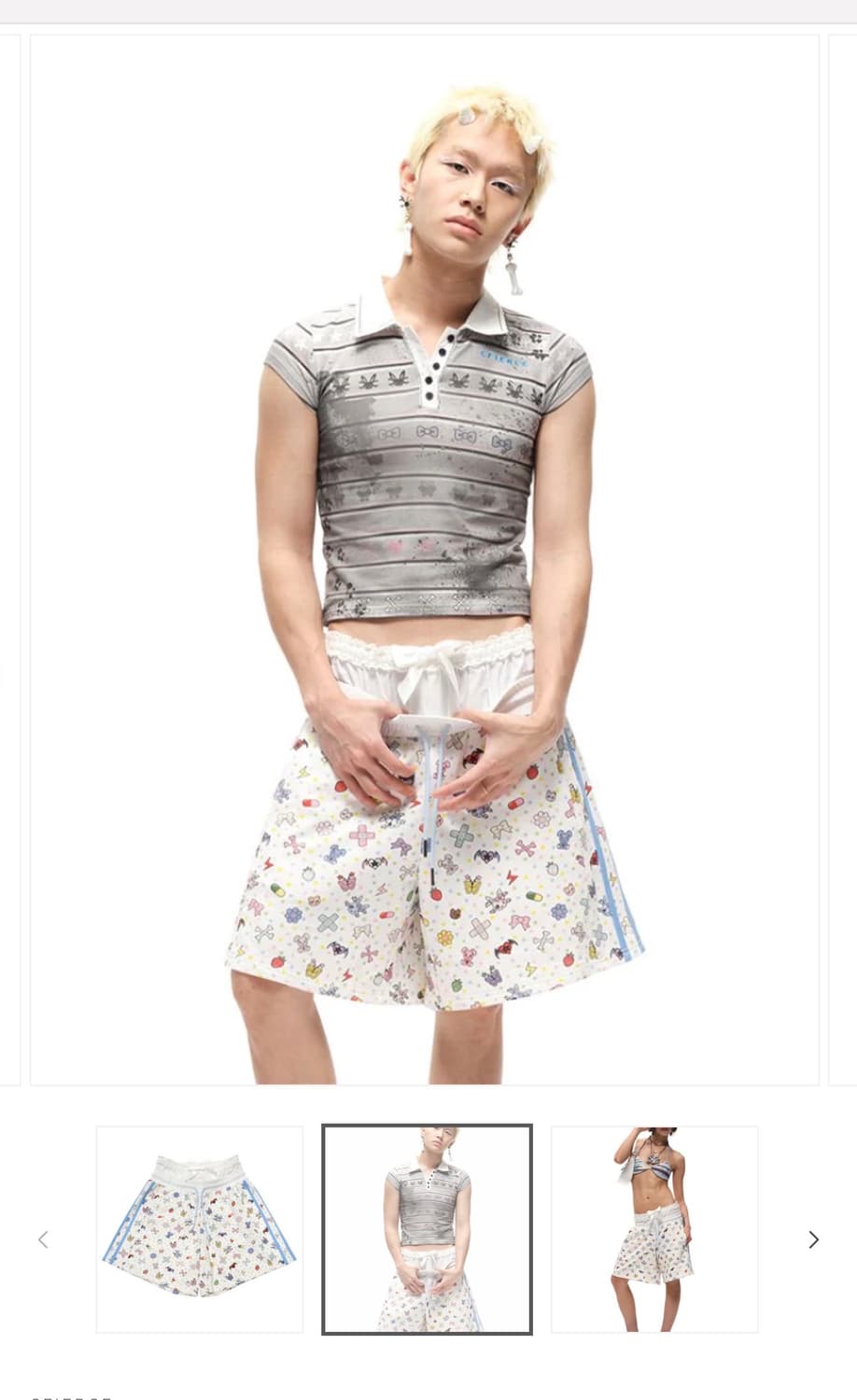 씨피어스 프린팅 새깅 투피스쇼츠 바지 상품이미지1