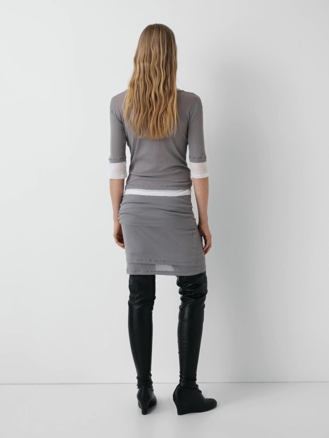 [XS,S]기마구아스 Gemma 레이어드 티셔츠/그레이 상품이미지3