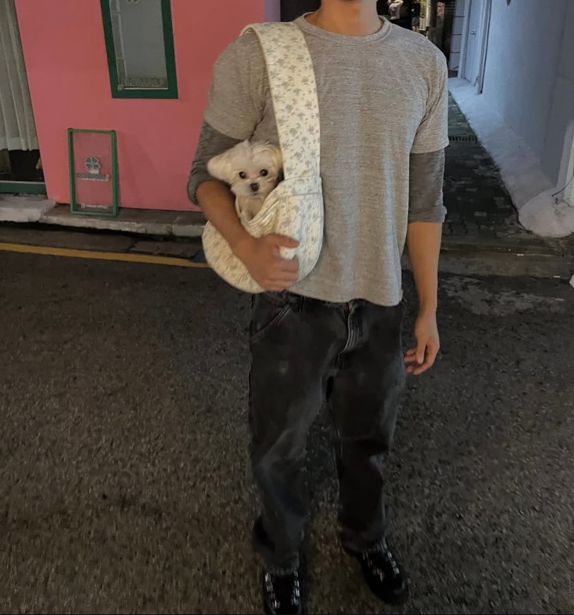 모노프리베 텍스쳐드 롤 롱슬리브 차콜 상품이미지3