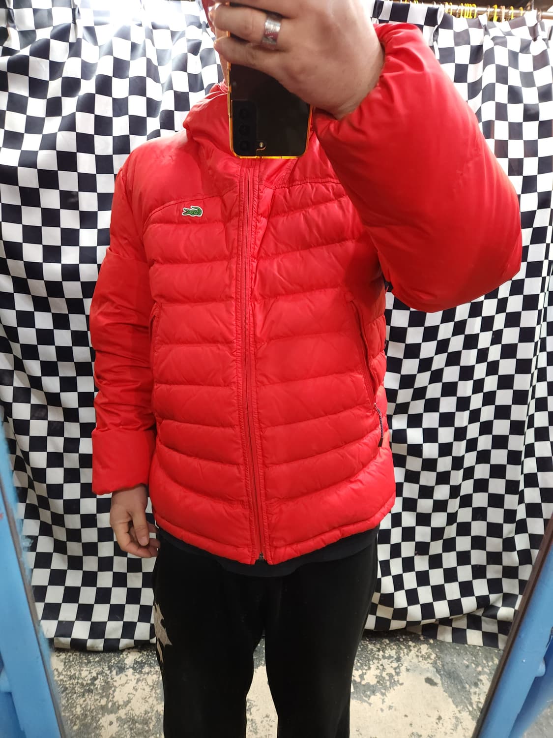 라코스테 레드 오리털 후드 경량 패딩 점퍼
​
 상품이미지10