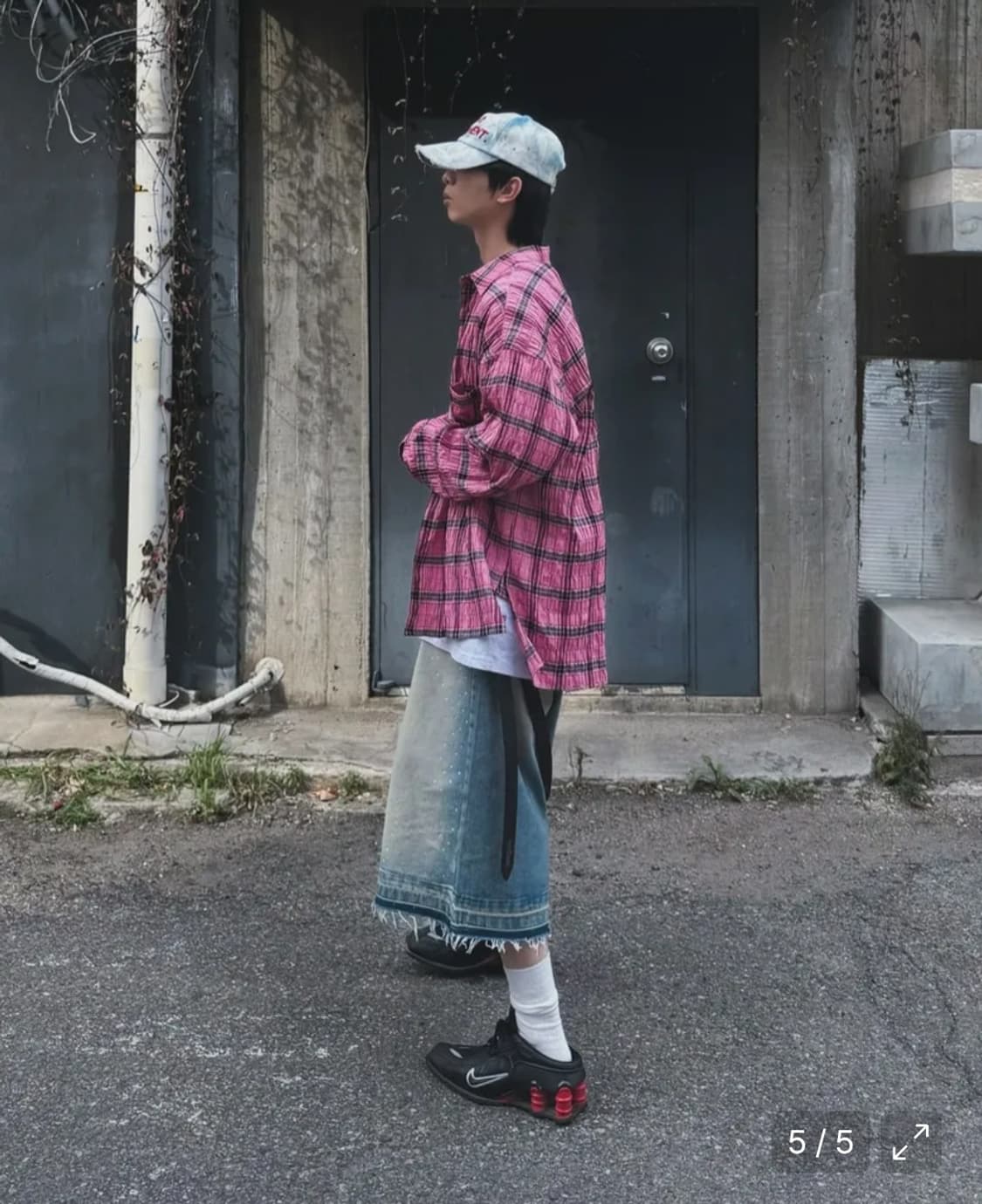 노쿨러스 와이드 데님 쇼츠 블루 비디드 2 상품이미지2