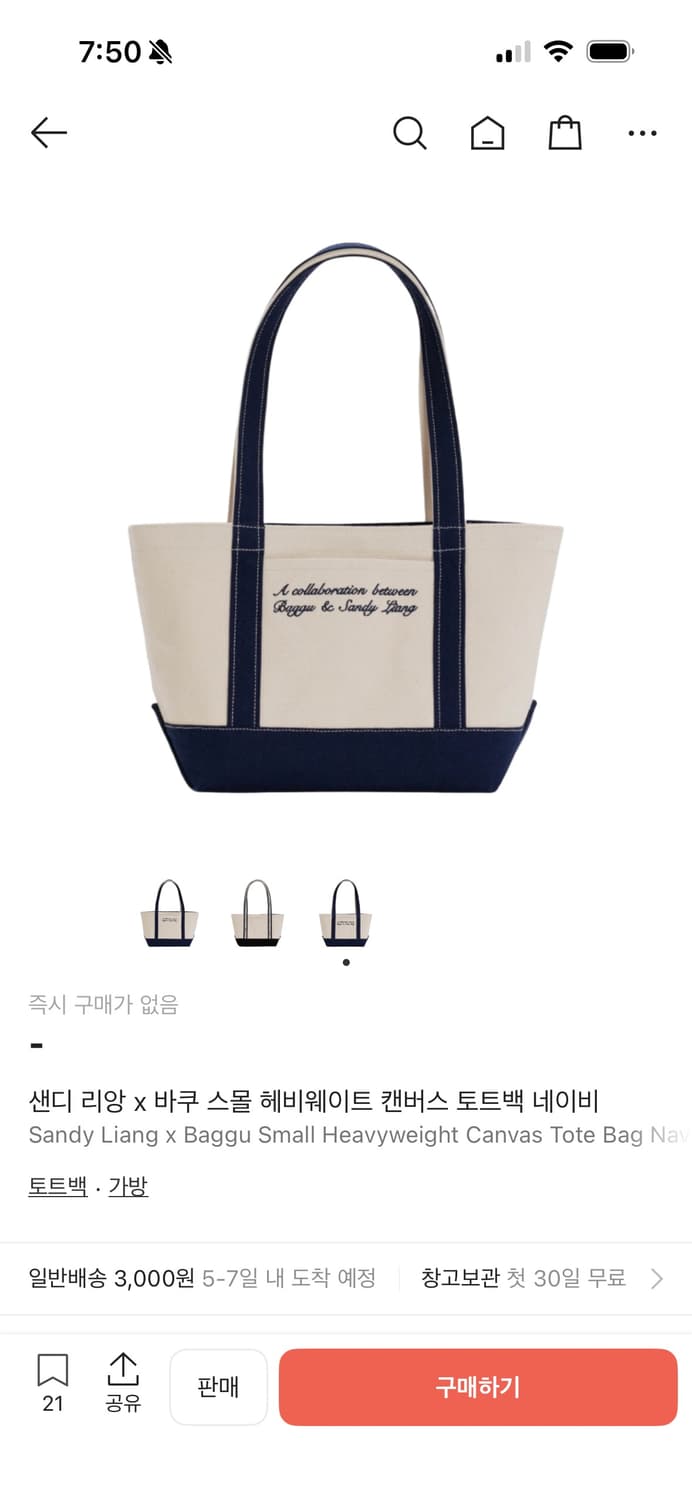 바쿠 샌디리앙 스몰 헤비웨이트 캔버스 토트백 상품이미지6