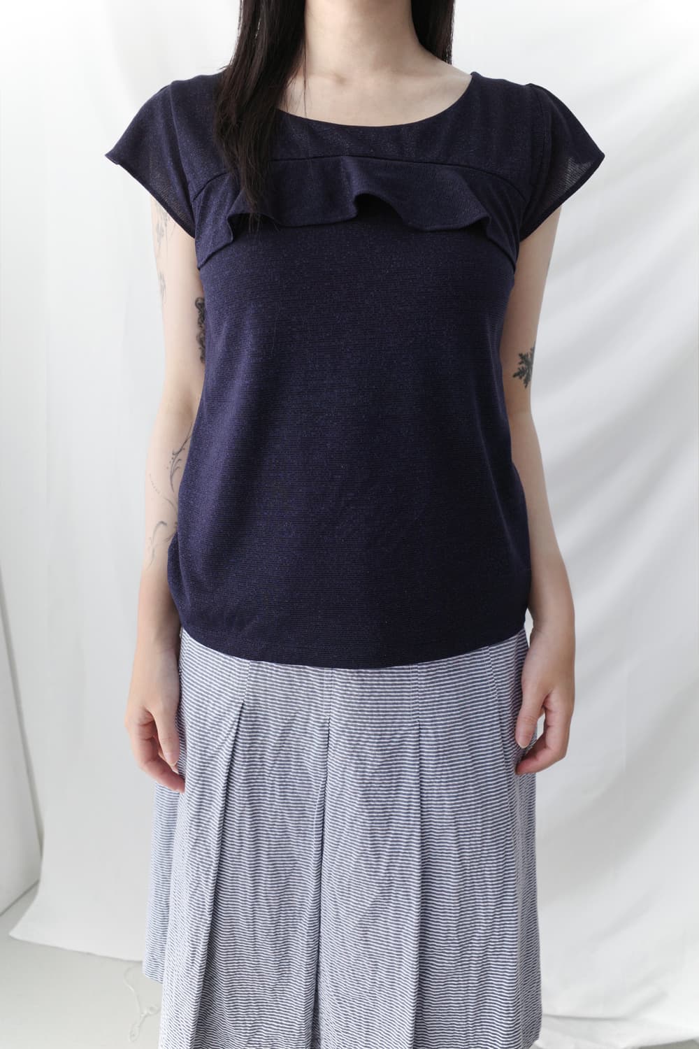 back ribbon half blouse 상품이미지4