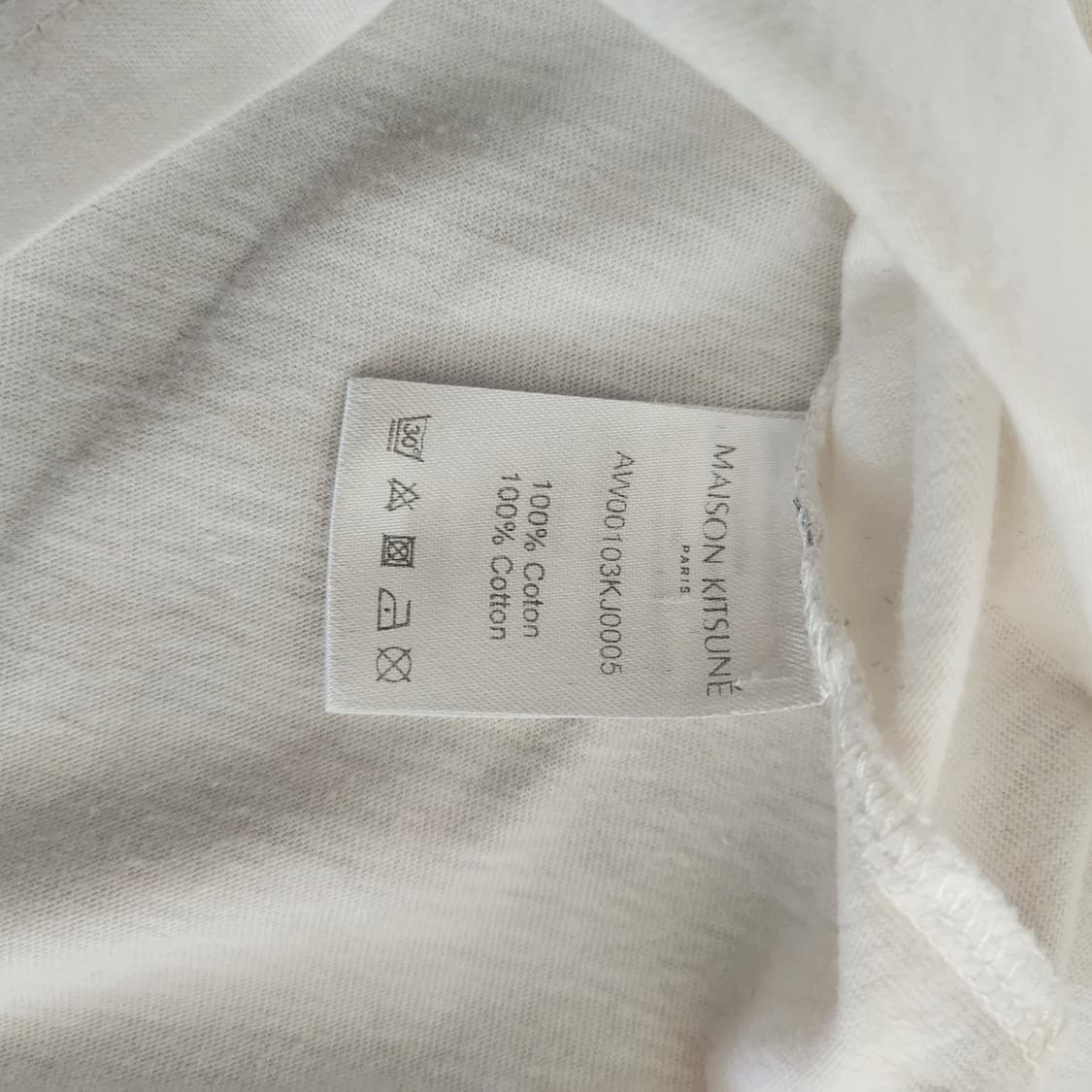 파리매장구매(정품)메종키츠네 폭스헤드 반팔 티셔츠 화이트 (XS) 공용 상품이미지7