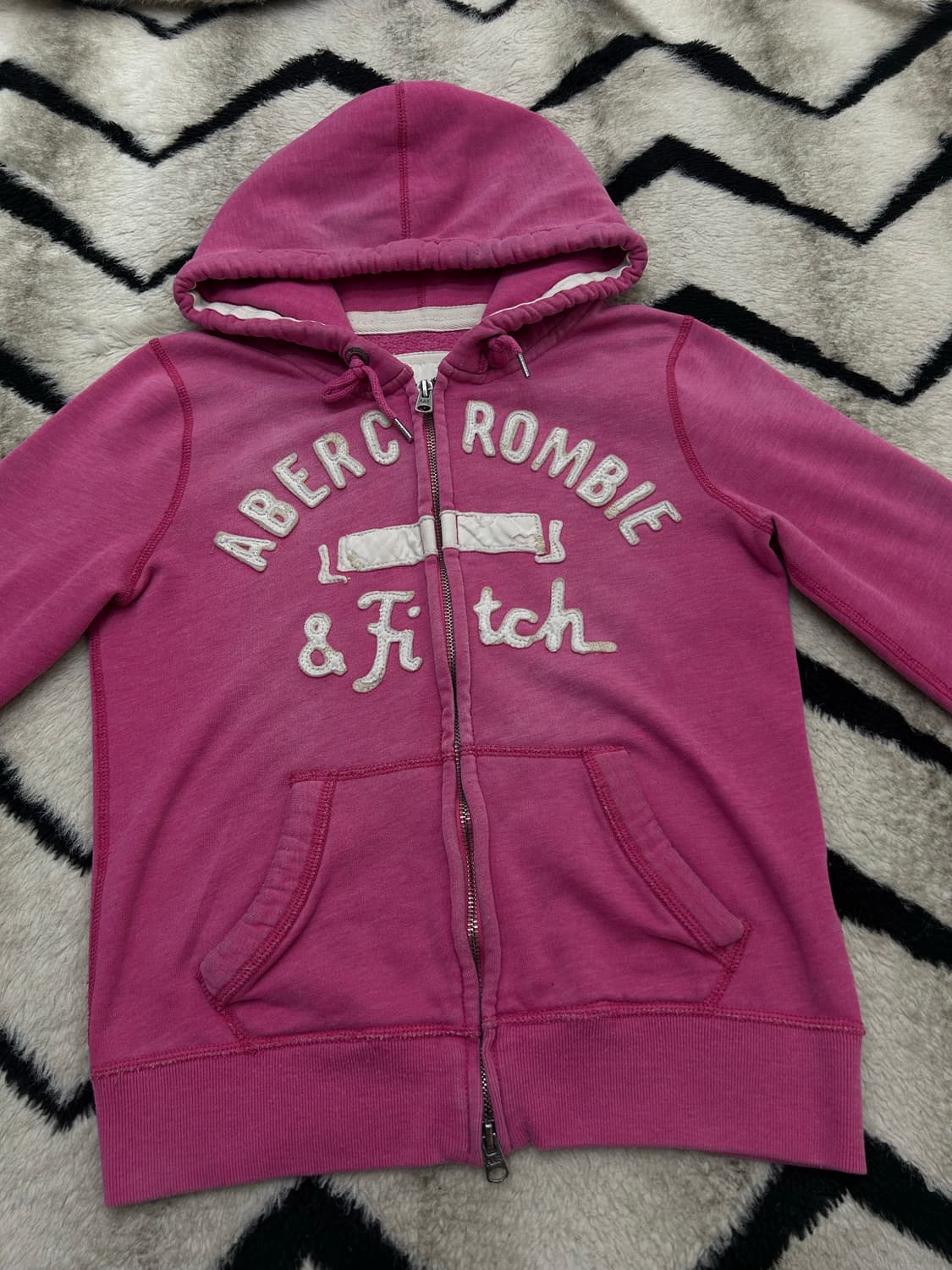 [M]아베크롬비 스펠아웃 후드집업/핑크/물빠짐 상품이미지3