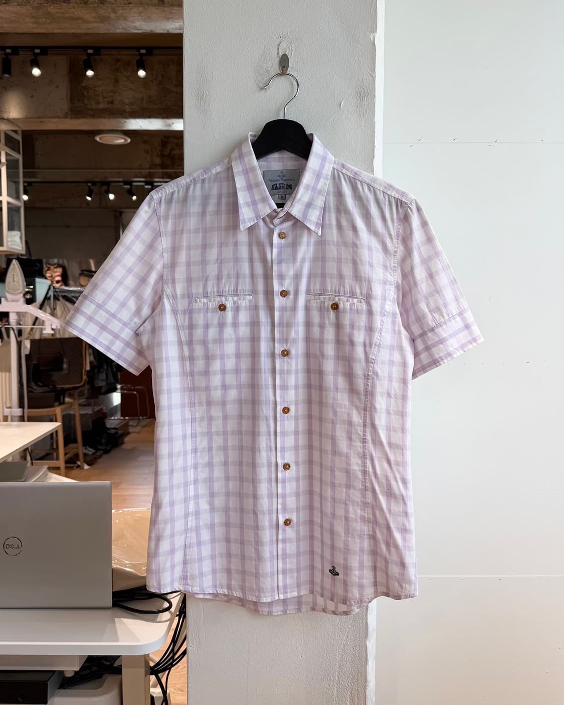 비비안 웨스트우드 맨 퍼플 체크 하프 셔츠  상품이미지2