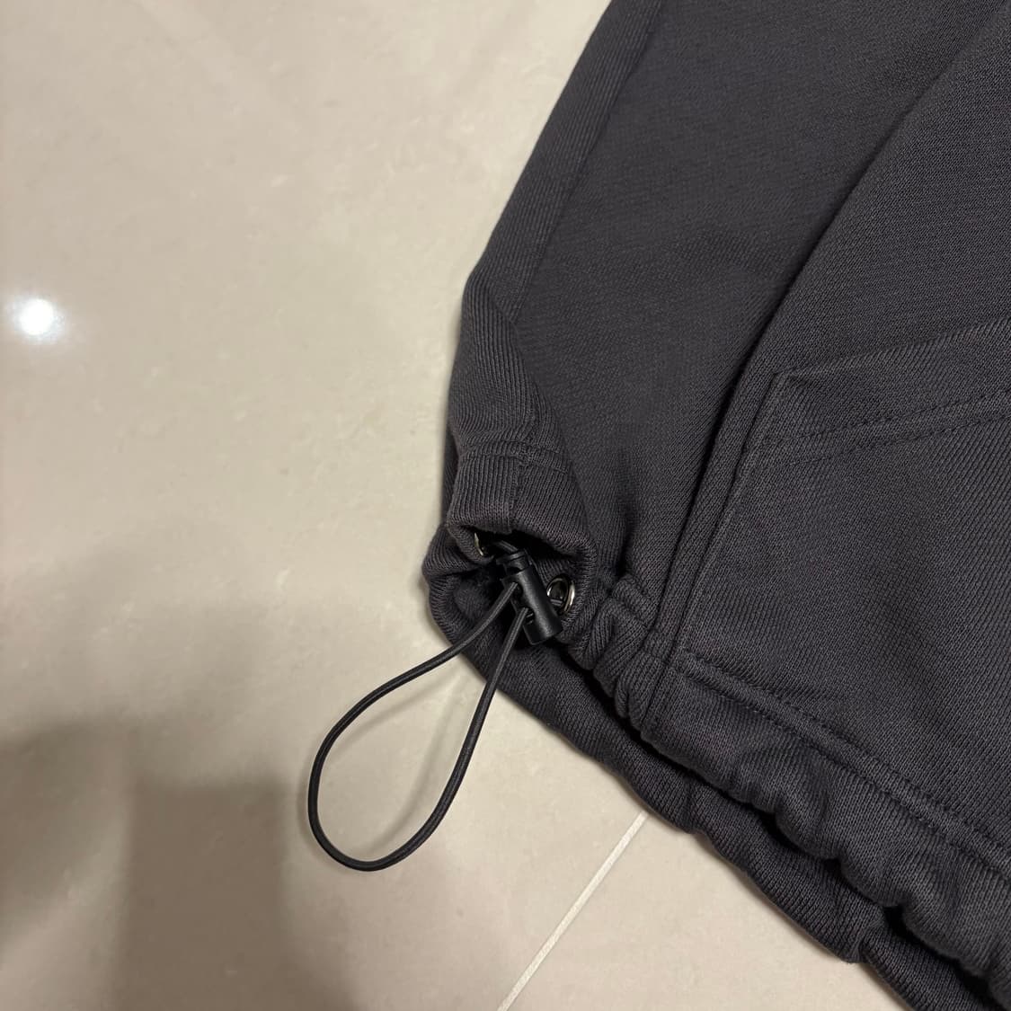 정품 LEEY YEEL 빅로고 오버핏 후드티 차콜 상품이미지6