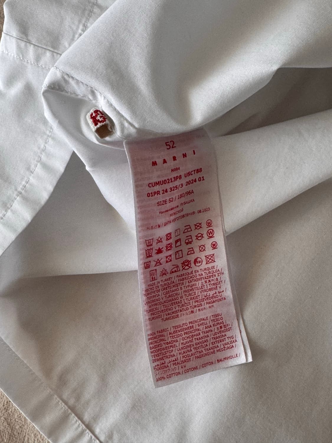 마르니 Hidden Logo Bowling Shirt White 52 상품이미지8