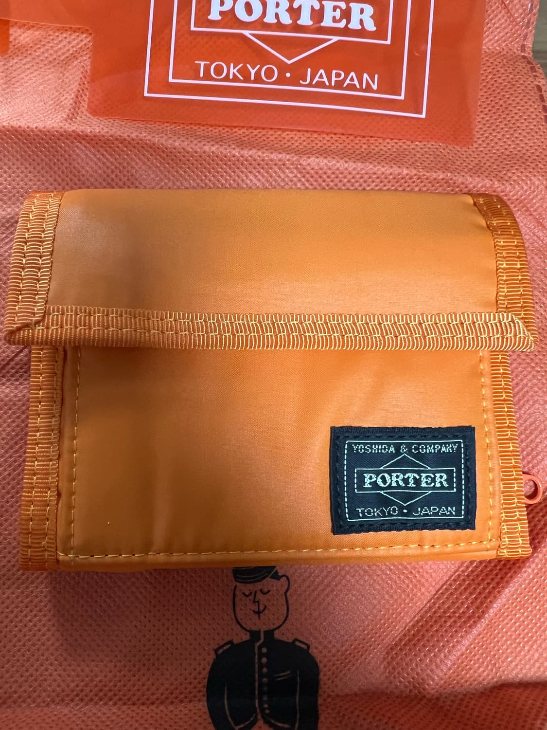 미사용 신품) Porter 포터 캡슐 반지갑 오렌지 컬러 상품이미지2