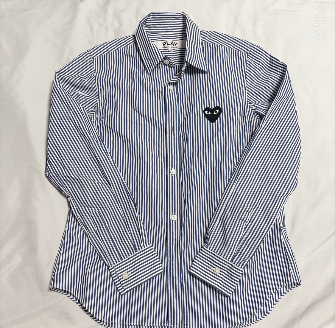 꼼데가르송 플레이 스트라이프 셔츠 M 블루 상품이미지1