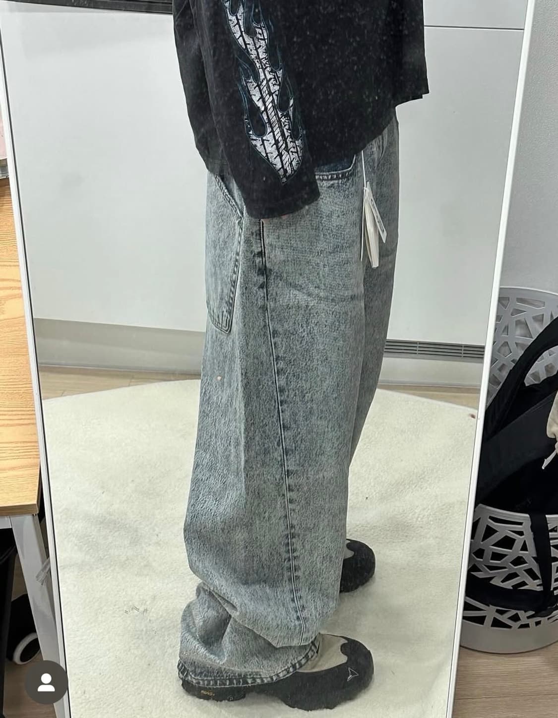 [M] yiyae 이예 와이드 코팅 데님 팬츠 상품이미지1