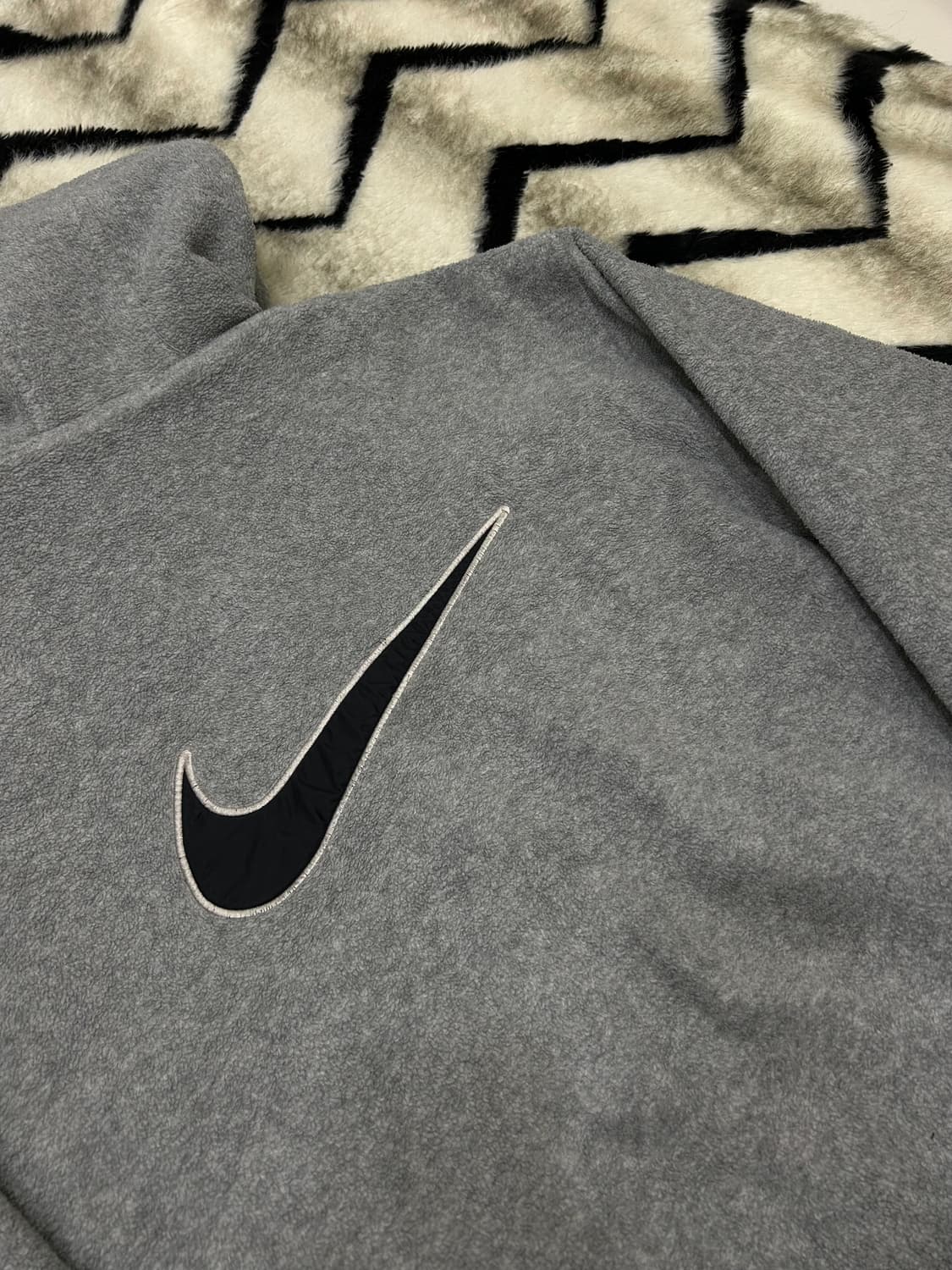 [L]나이키00s 빅로고 플리스 후드자켓/그레이 상품이미지1