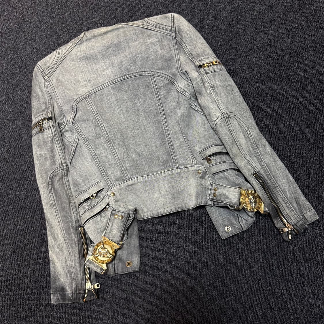 BALMAIN 발망 산다라박 데님 바이커 자켓 상품이미지7